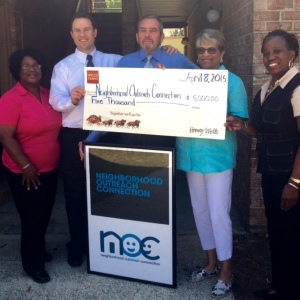 From left to right: Linda Hendricks (Manager Parkview Apartments), Will Achurch (Wells Fargo Bank, Market President), John Leadem (Coordinator, NOC Beaufort Initiative), Alice Page (NOC Director, Field Operations), Kimberly Davis (VP Community Development Wells Fargo, Columbia).