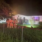Early Saturday morning, July 29, the Burton Fire District, the MCAS Fire Department, Beaufort County EMS and the Beaufort County Sheriff’s Office responded to a house fire on Moultrie Circle in Grays Hill. Photo courtesy of the Burton Fire District