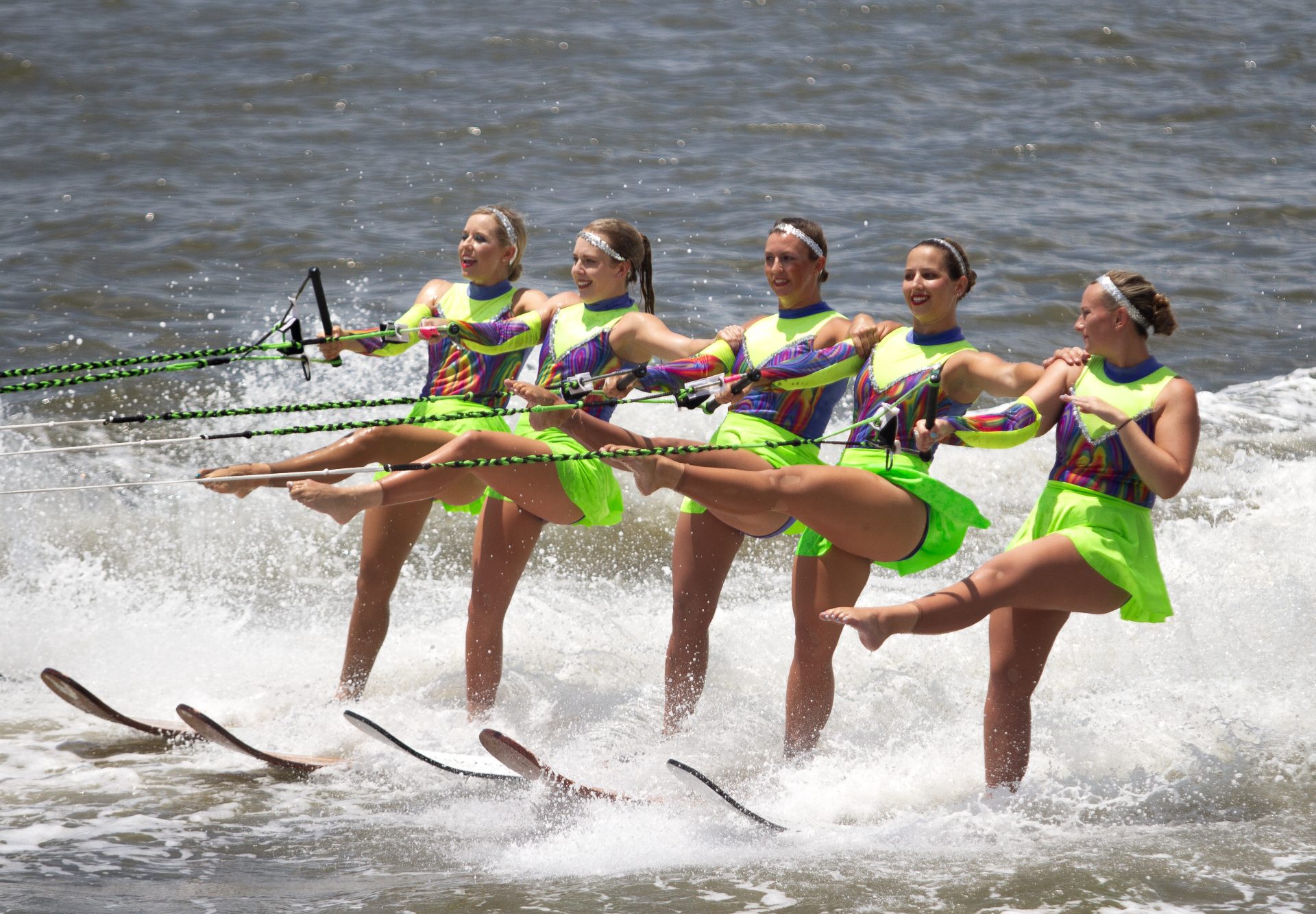 Performers from Gatorland Water Ski Show Team perform during the Ski Show on Sunday, July 16, 2023, on the Beaufort River near Henry C. Chambers Waterfront Park in Beaufort as part of the 67th Annual Beaufort Water Festival. Delayna Earley/The Island News