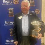 Owen Hand receives the Rotary Bowl, the Rotary Club of Beaufort’s highest award. Hand is the 56th recipient of the prestigious award. Photo courtesy of the Rotary Club of Beaufort