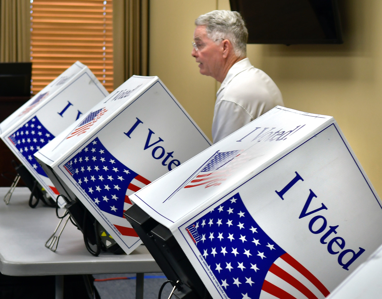 Michael Webb casts his vote on election day Tuesday, Nov. 7, at Port Royal Town Hall. Bob Sofaly/The Island News