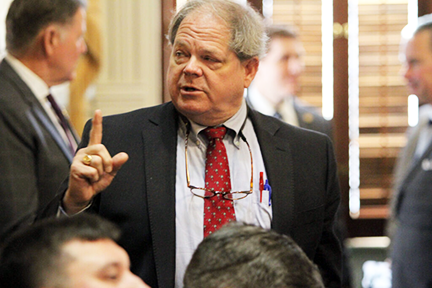 House Judiciary Chairman Weston Newton, R-Bluffton, talks with fellow legislators in House chambers Thursday, Jan. 11, 2024, at the Statehouse in Columbia. Mary Ann Chastain/Special to the S.C. Daily Gazette