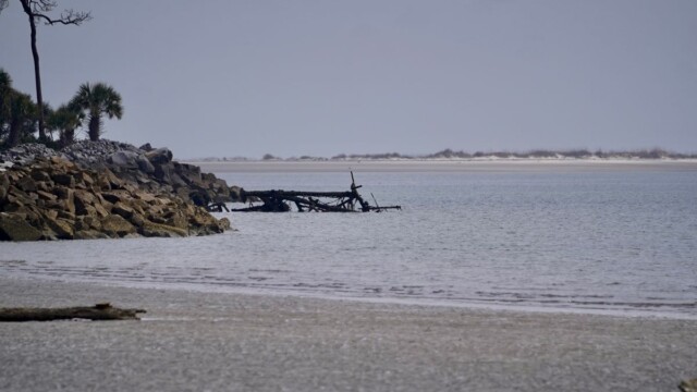 The rock wall from a distance. St. Phillips Island. Amber Hewitt/The Island News
