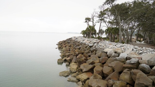 The rock wall on St. Phillips Island. Amber Hewitt/The Island News