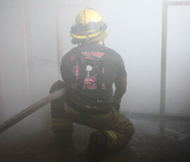 Firefighters from around northern Beaufort County participate in hands-on training on Thursday, Aug. 20, 2020, at Sea Island Apartments on Ribaut Road in Port Royal. Amber Hewitt/The Island News