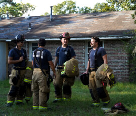 Firefighters from around northern Beaufort County participate in hands-on training on Thursday, Aug. 20, 2026, at Sea Island Apartments on Ribaut Road in Port Royal. Amber Hewitt/The Island News