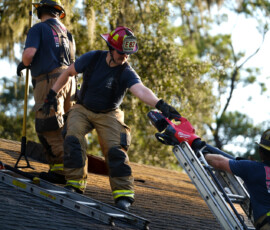 Firefighters from around northern Beaufort County participate in hands-on training on Thursday, Aug. 20, 2020, at Sea Island Apartments on Ribaut Road in Port Royal. Amber Hewitt/The Island News